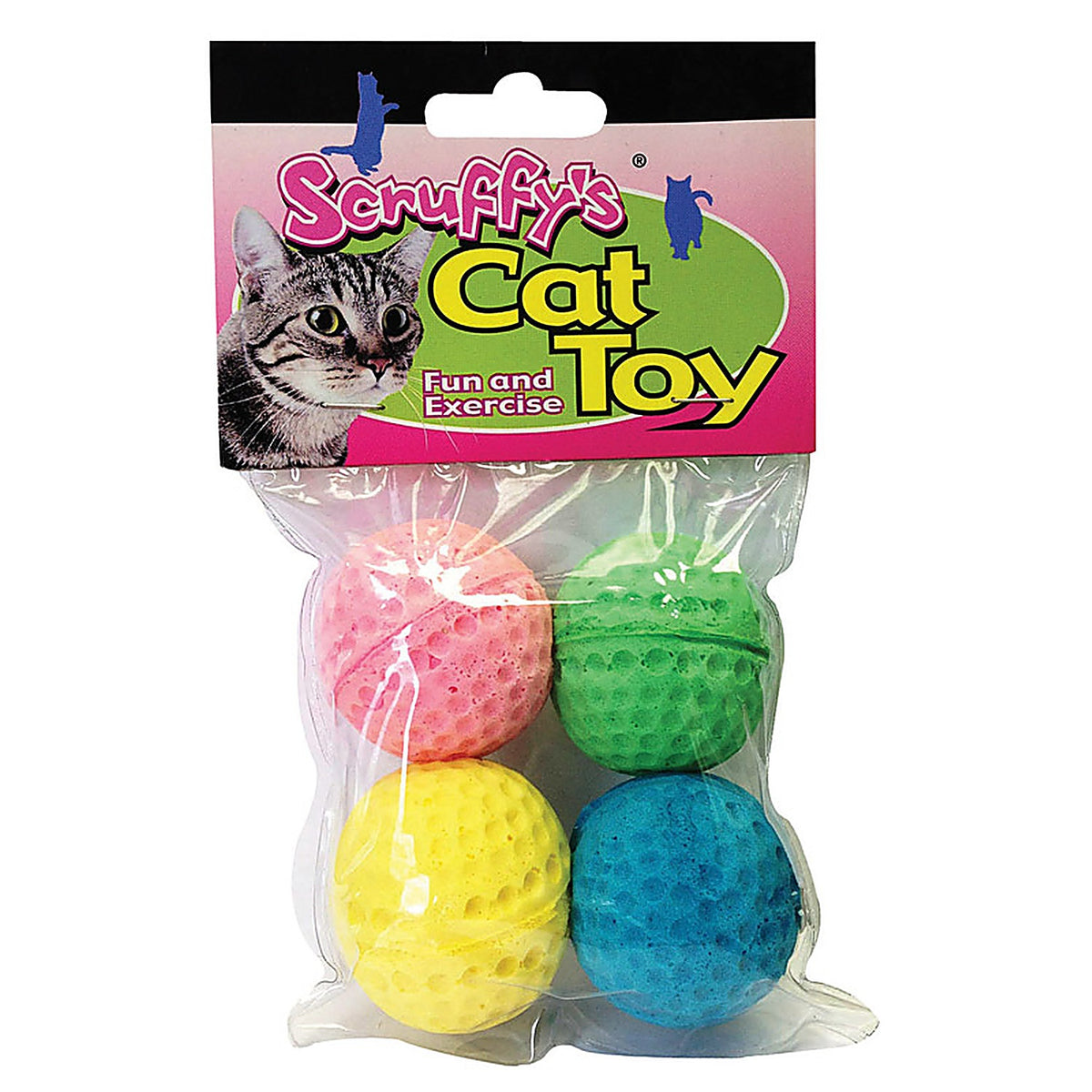 Boss - A04467 - Scruffys Assorted Sponge Balls Foam Pet Toy Large - 4/Pack