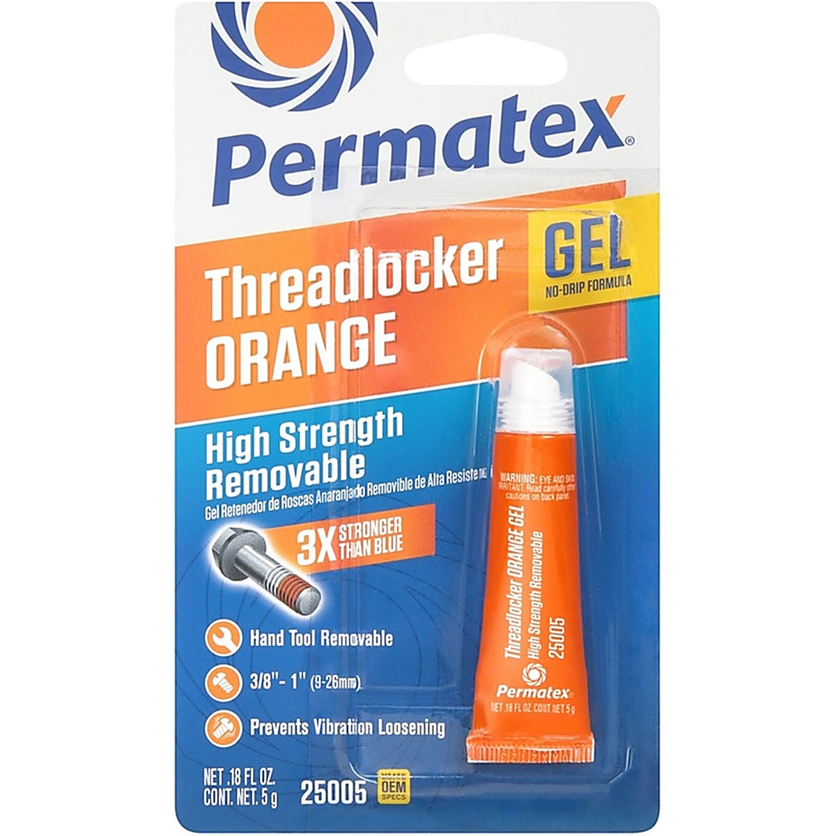 Permatex - 25005 - High Strength Removable Threadlocker Gel 0.18 oz