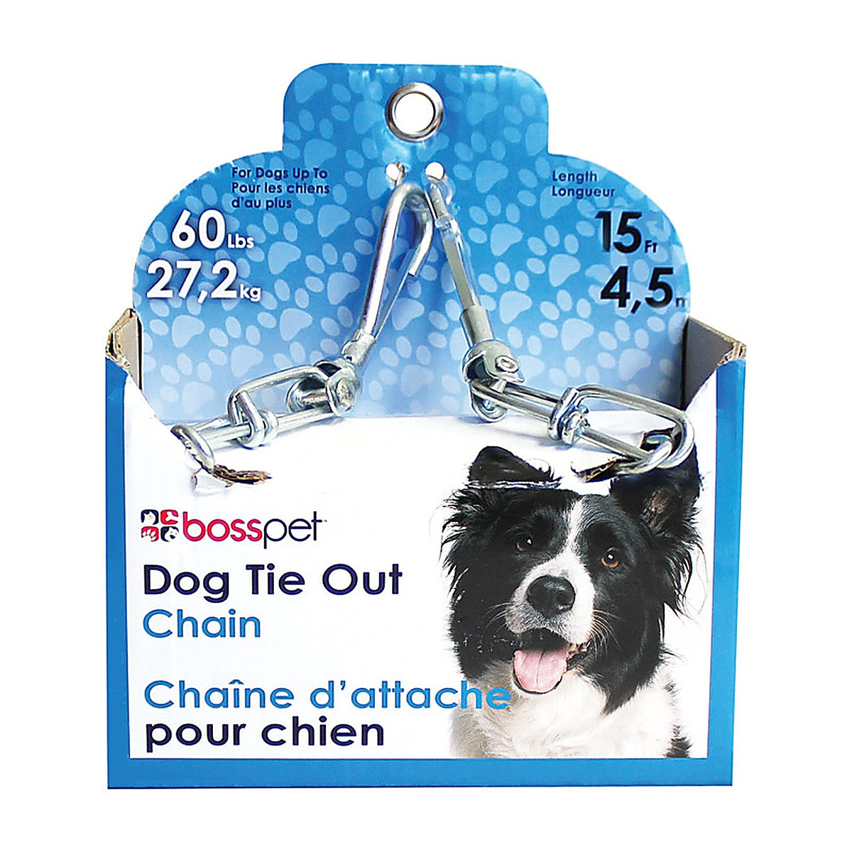 Boss Pet - 43715 - PDQ Silver Steel Dog Tie Out Chain Large