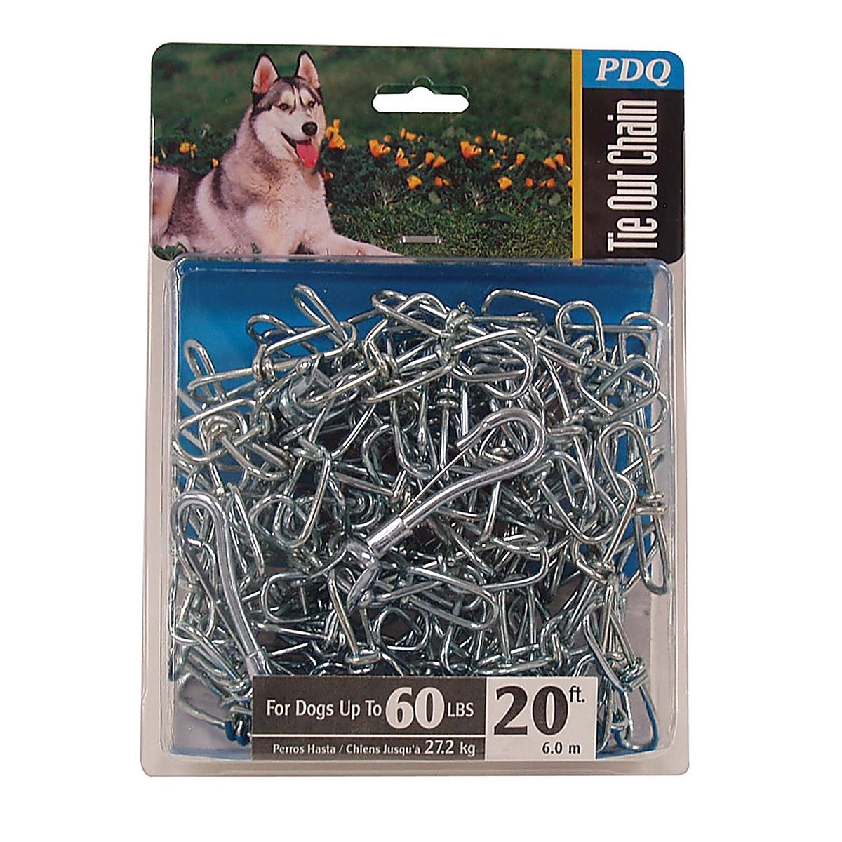 Boss Pet - 43720 - PDQ Silver Steel Dog Tie Out Chain Large
