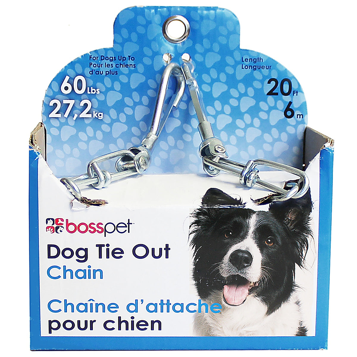 Boss Pet - 43720 - PDQ Silver Steel Dog Tie Out Chain Large