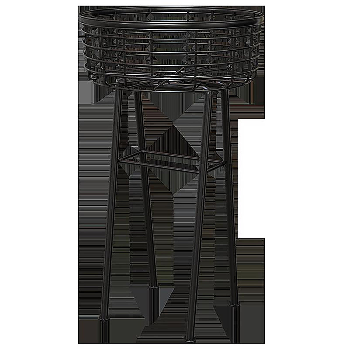 Panacea - 81440 - 20 in. H Black Metal Wire Basket Plant Stand