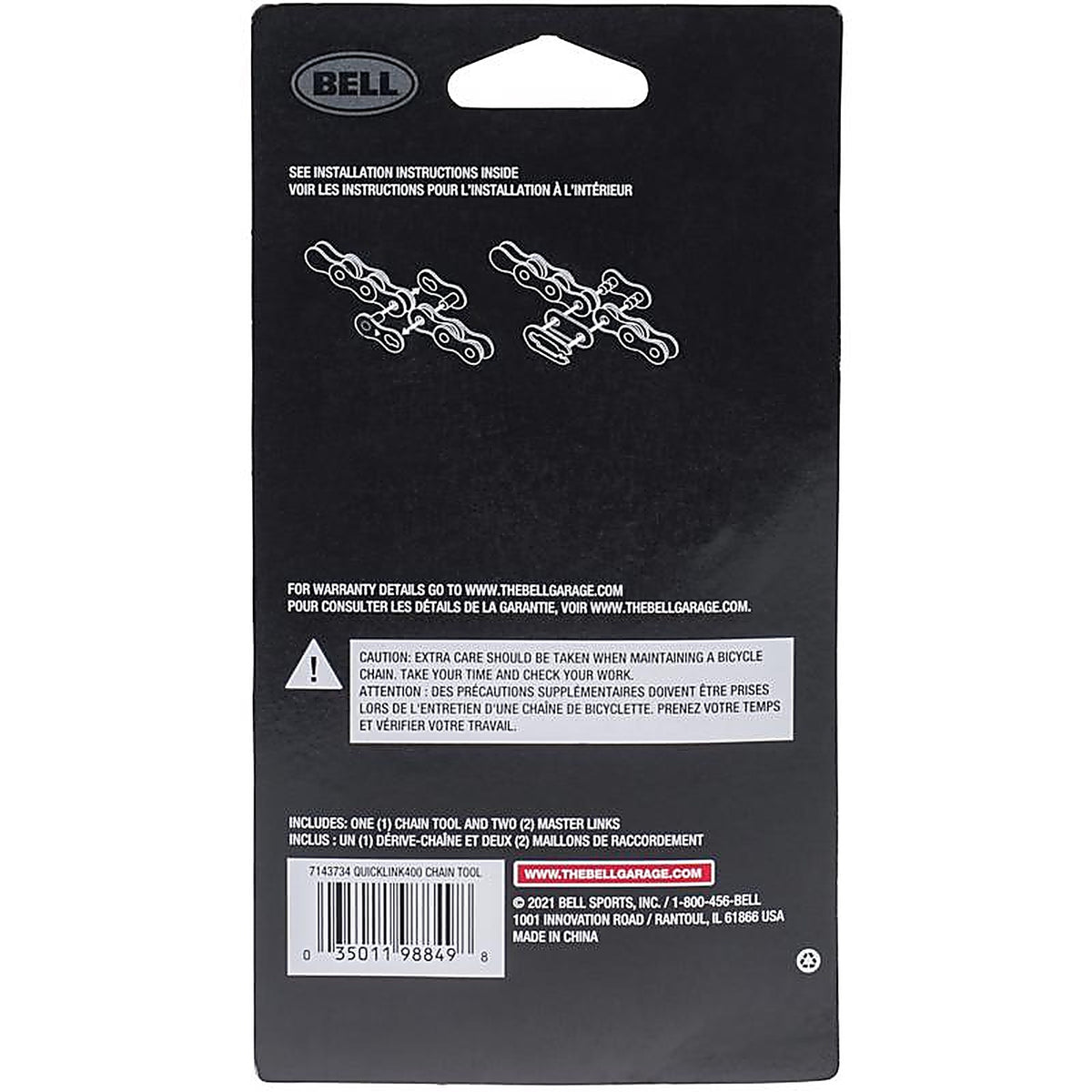 Bell Sports - 7143734 - Quicklink Steel Chain Repair Kit Black