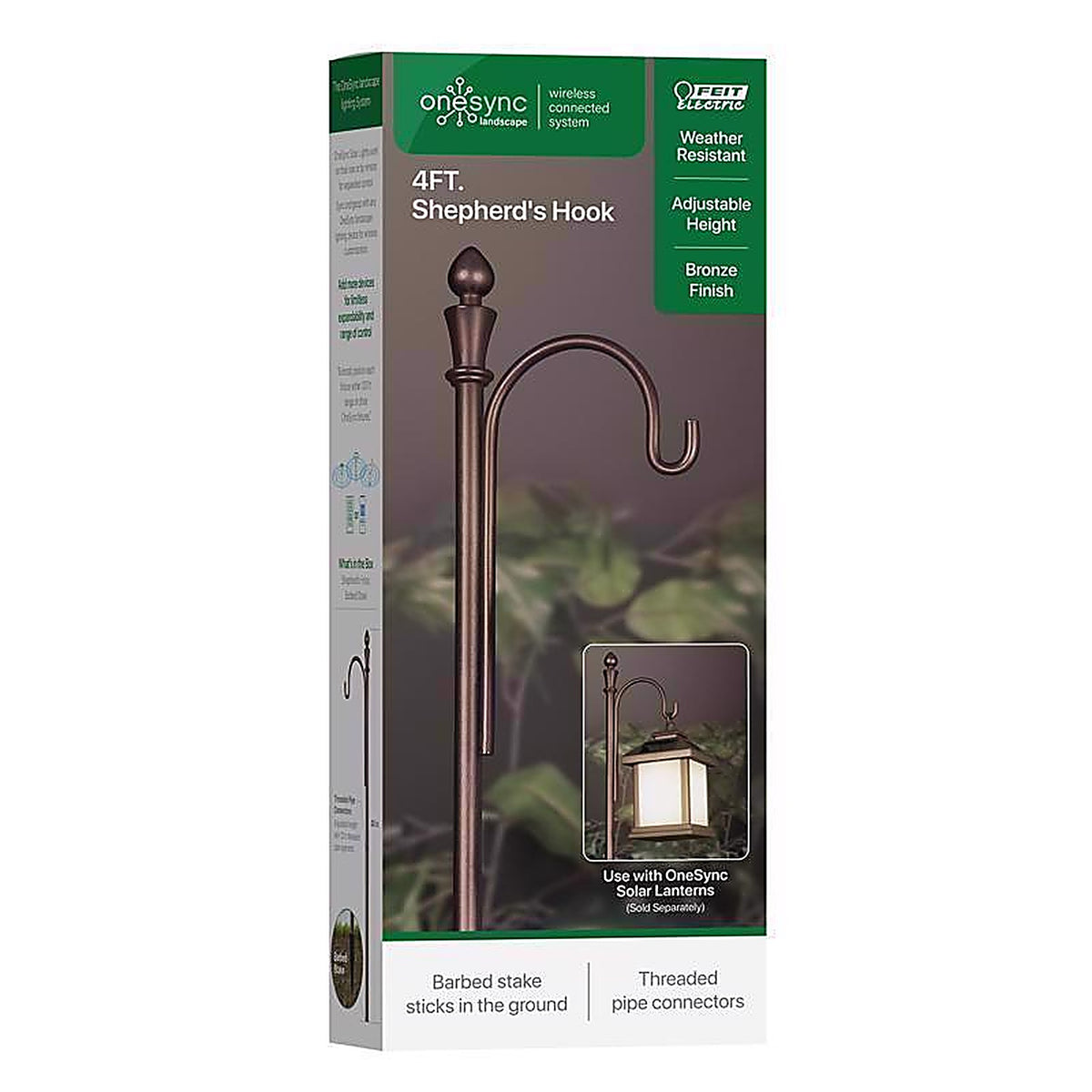 Feit - SYNC/HOOK48 - SOLAR FIXTURES Bronze Metal 48 in. H Shepherd's Hook 1 pk
