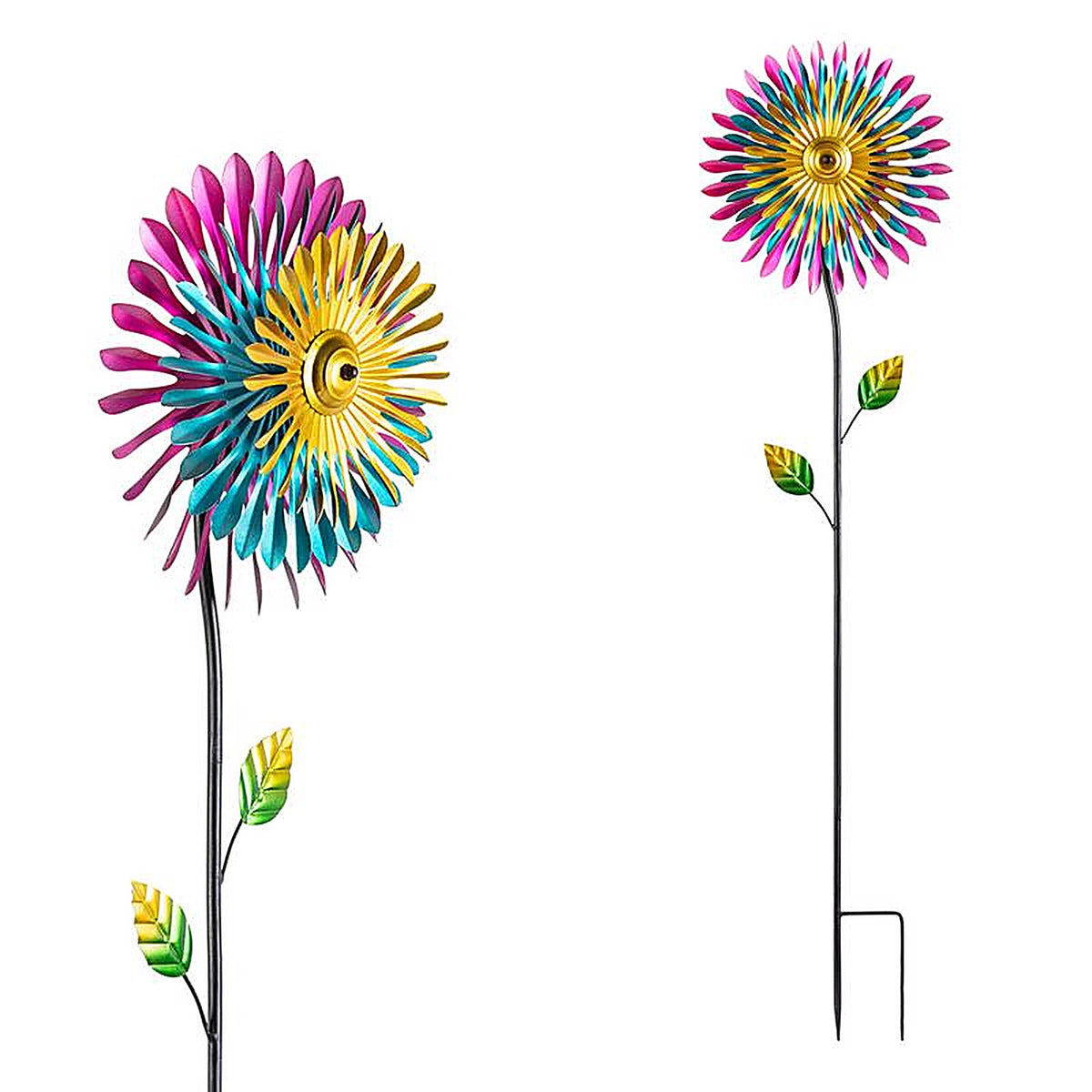 Alpine - KIY336 - Multicolored Metal 47 in. H Wind Garden Stake Spinner