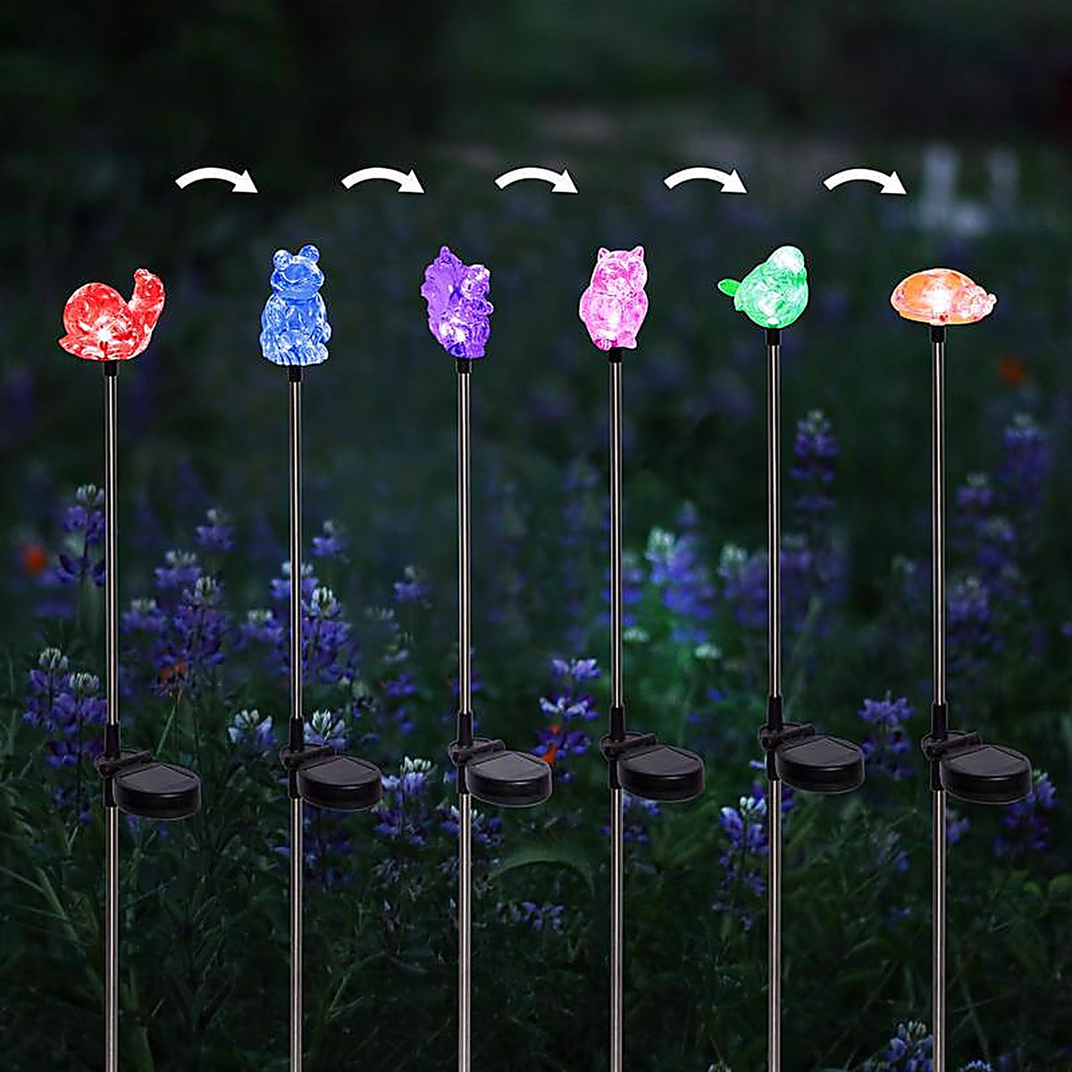 Alpine - RGG534ABB-CC-TM - Clear Acrylic/Metal Garden Friends Solar Garden Stake