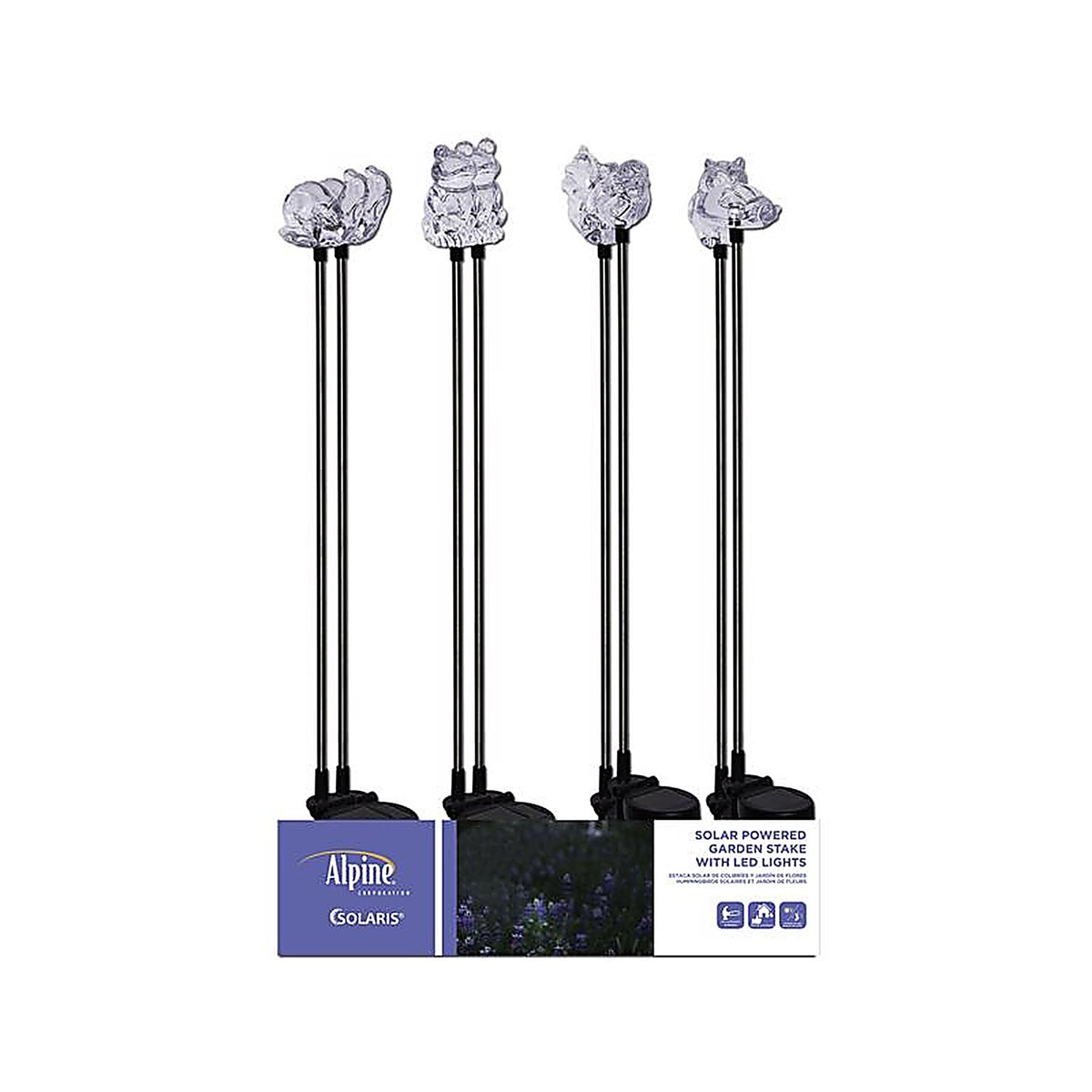 Alpine - RGG534ABB-CC-TM - Clear Acrylic/Metal Garden Friends Solar Garden Stake