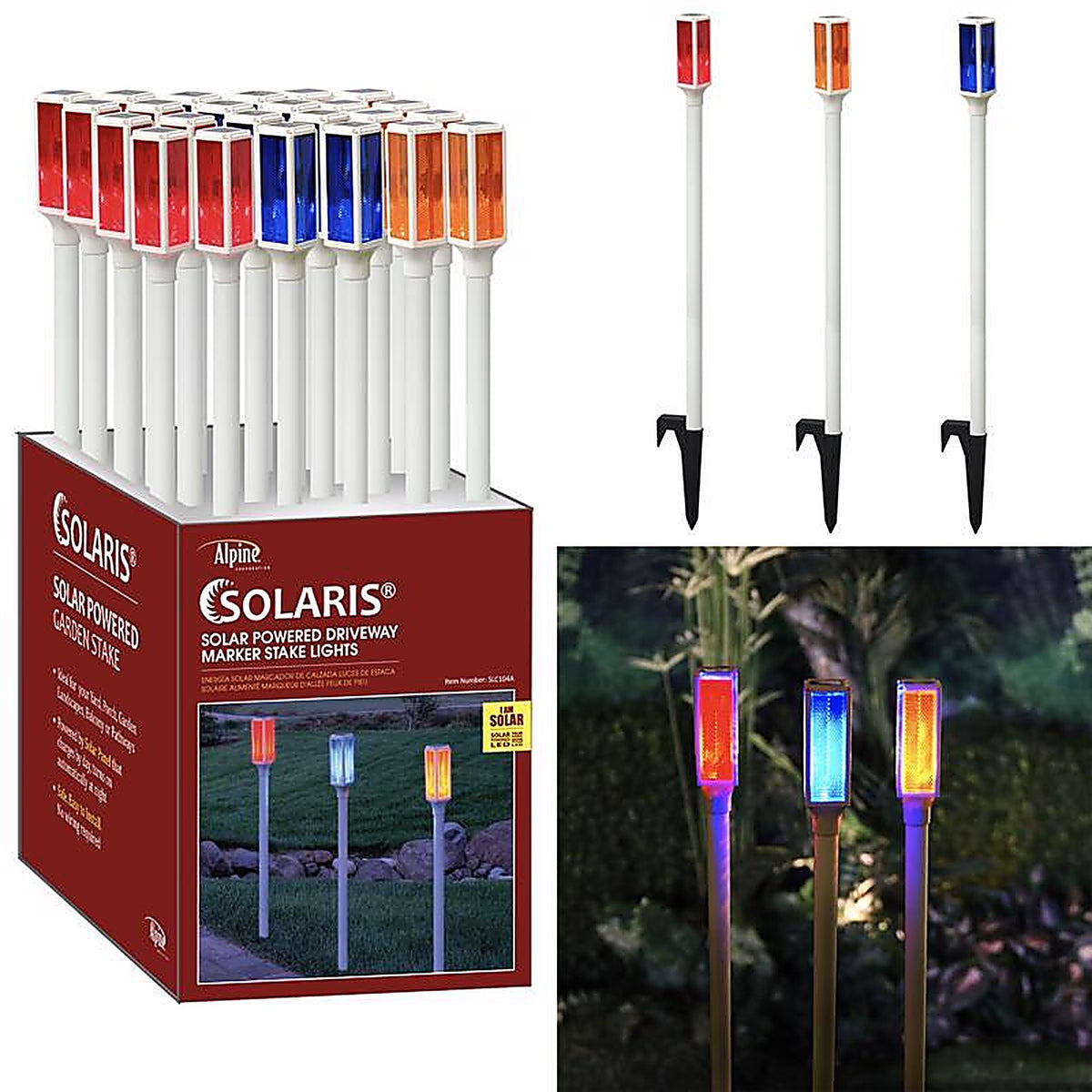 Alpine - SLC104A - Multicolored Plastic/Resin 42 in. H Driveway Marker Set Outdoor Garden Stake