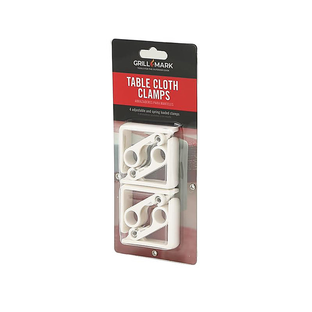 Grill Mark - 02108ACE - White Plastic Classic Tablecloth Clamps 4 pc
