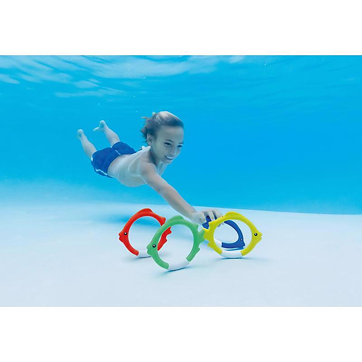 Intex - 55507E - Assorted Plastic Fish Ring Pool Diving Toy
