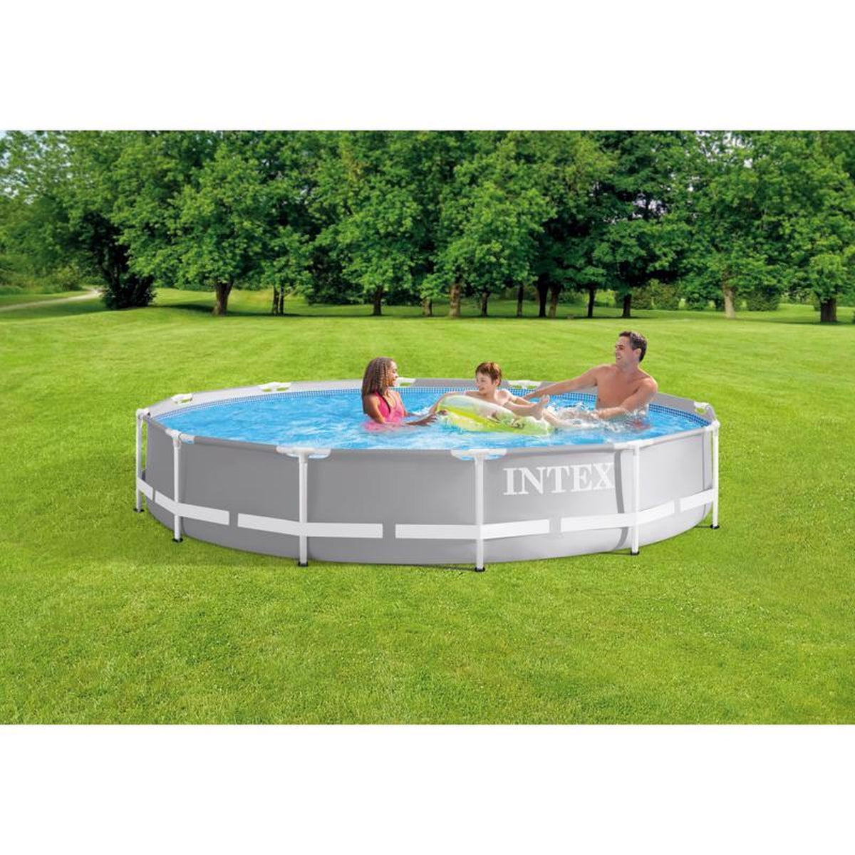 Intex - 26711EH - Prism Frame 1718 gal Round Metal Above Ground Pool 30 in. H X 12 ft. D