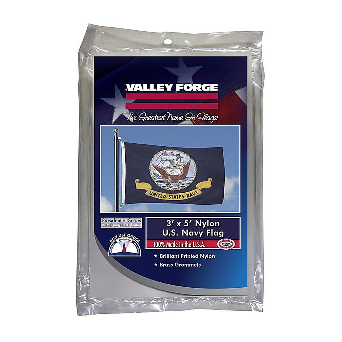Valley Forge - BTUSNV3 - Military Navy Flag 3 ft. W X 5 ft. L