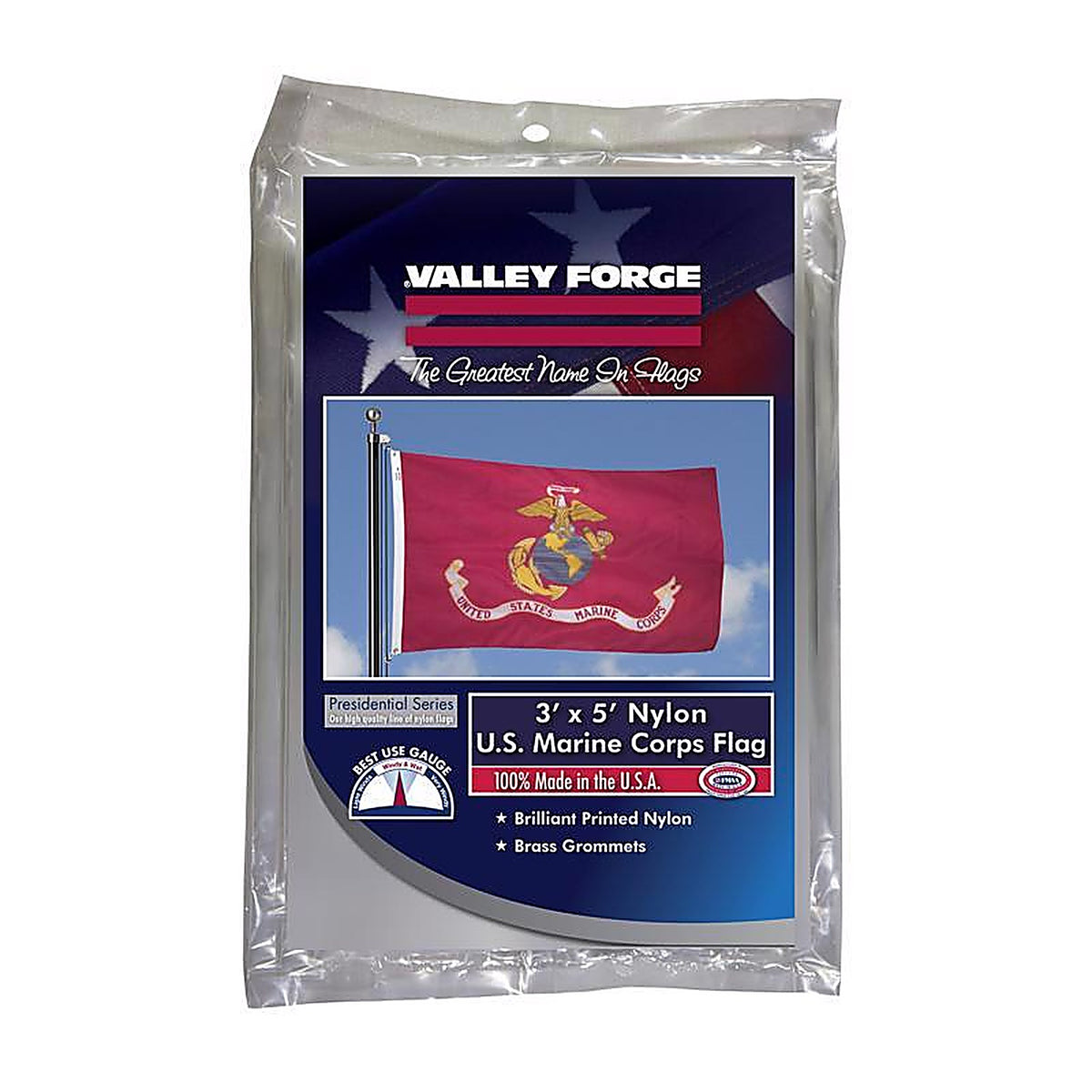 Valley Forge - BTUSMC3 - Marine Corps Military Flag 3 ft. W X 5 ft. L