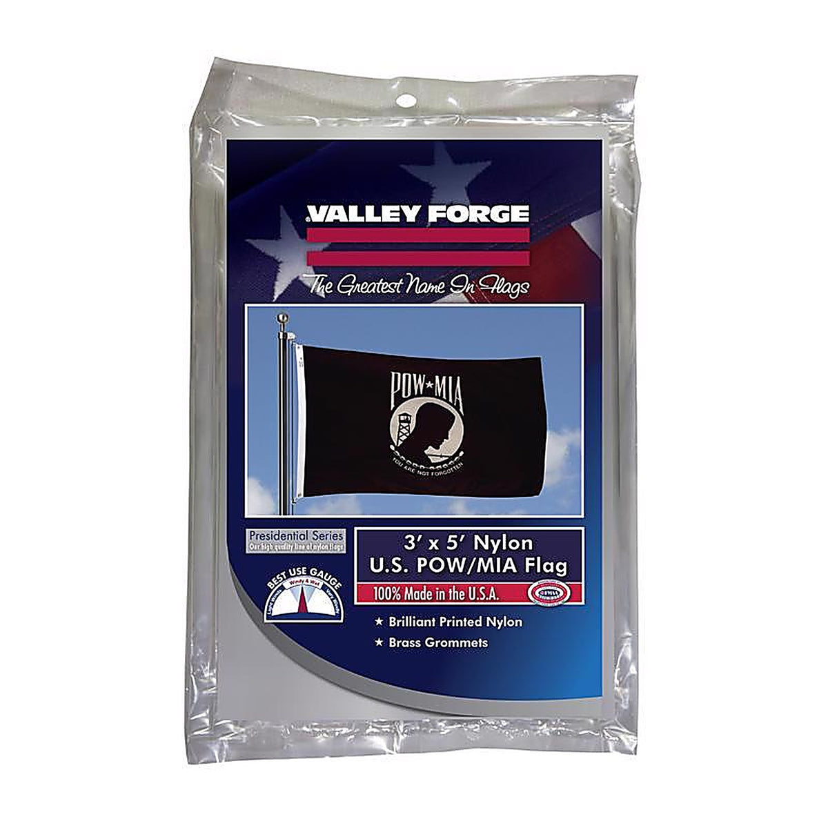 Valley Forge - BTPOW3 - Pow-Mia Military Flag 3 ft. W X 5 ft. L