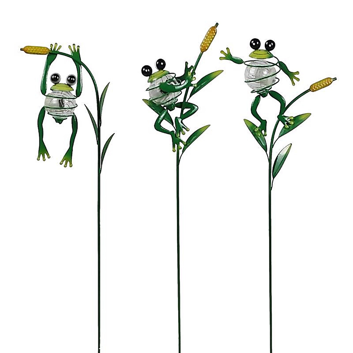 Alpine - SLL2446A - Green Metal 27 in. H Flower Insect Solar Garden Stake