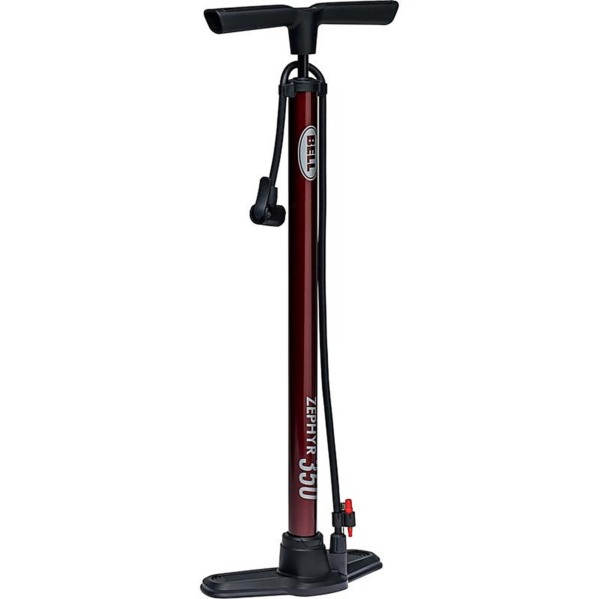 Bell Sports - 7152766 - Zephyr 350 Steel Bicycle Floor Pump Maroon