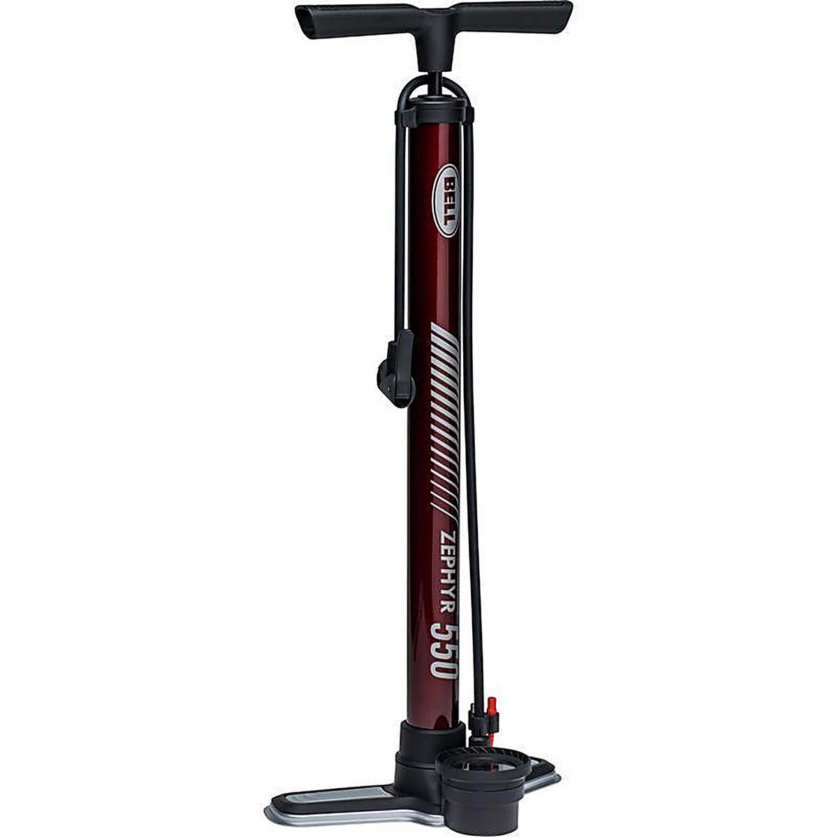 Bell Sports - 7152767 - Zephyr 550 Steel Bicycle Floor Pump Maroon