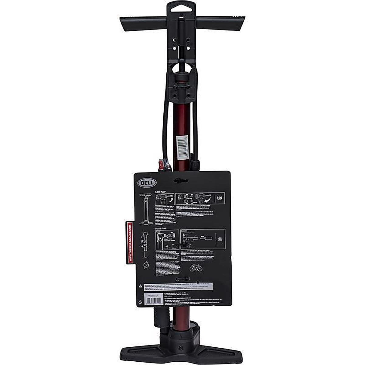 Bell Sports - 7152770 - Zephyr 850 Steel Bicycle Floor Pump Maroon