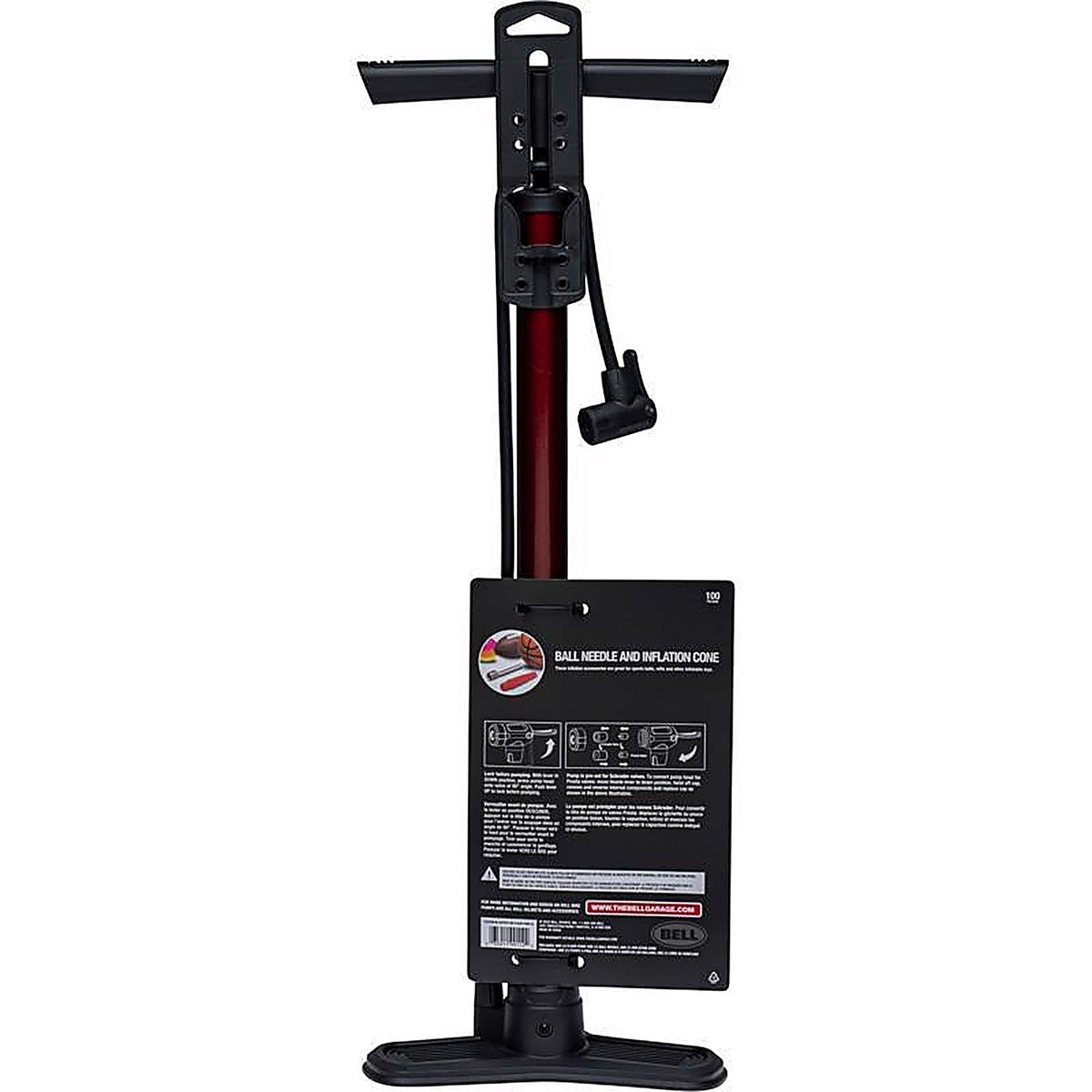 Bell Sports - 7152770 - Zephyr 850 Steel Bicycle Floor Pump Maroon