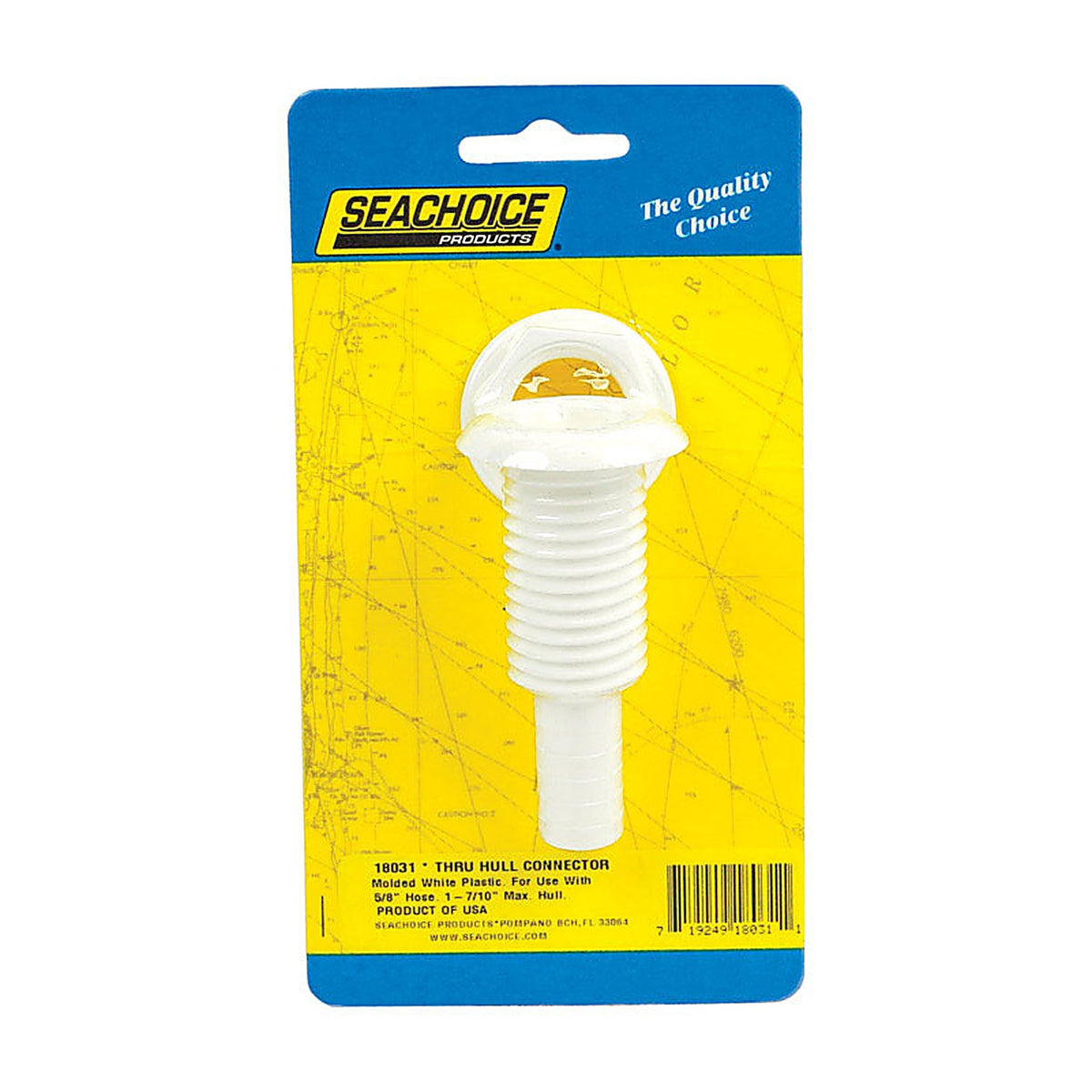 Seachoice - 18031 - Polished Plastic 5/8 in. W Thru Hull Connector - 1/Pack