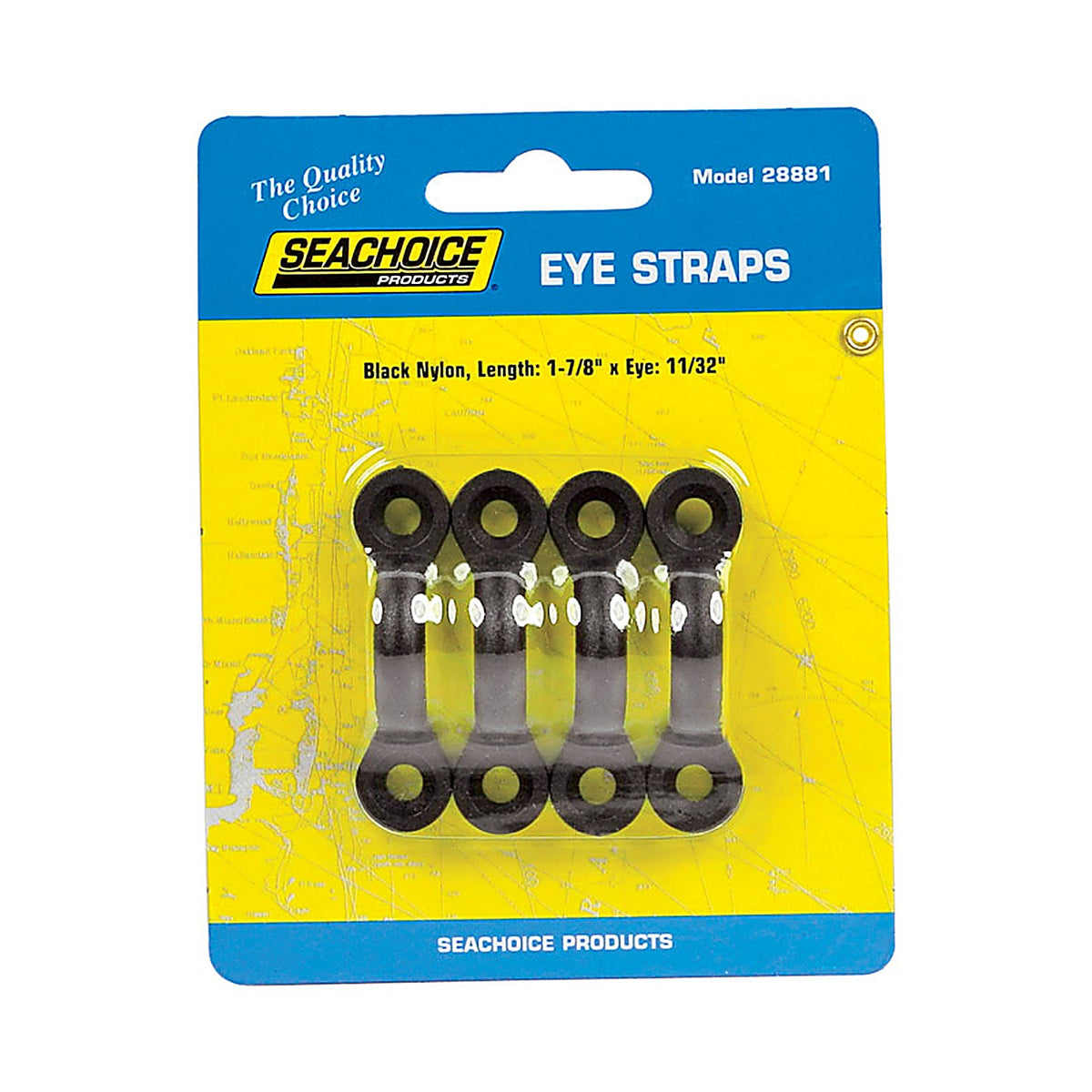 Seachoice - 28881 - Polished Nylon 1-7/8 in. L X 11/32 in. W Eye Straps 4 pk