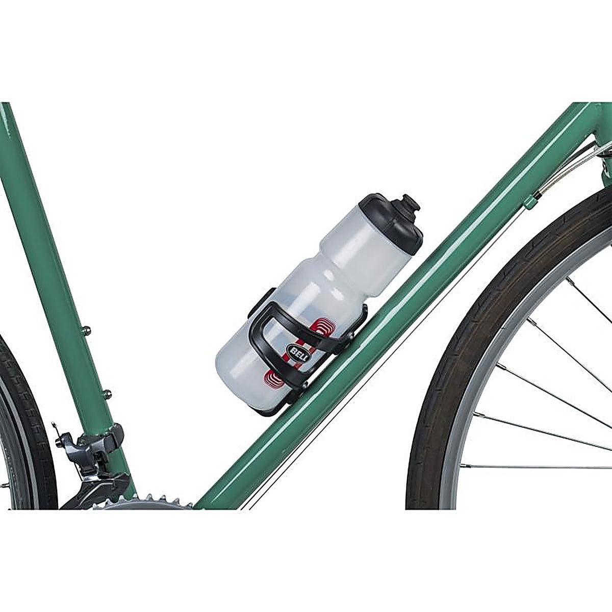Bell Sports - 7151855 - Quencher Plastic Water Bottle and Cage 26 oz Clear Black