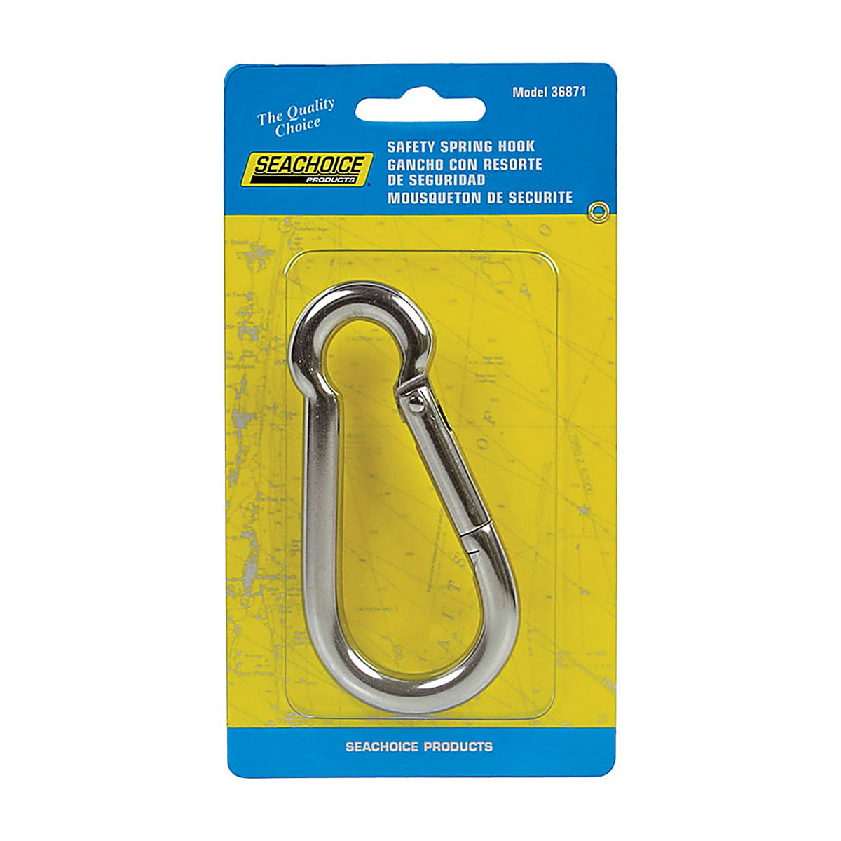 Seachoice - 36871 - Stainless Steel 4 in. L x 3/8 in. W Safety Spring Hook - 1/Pack