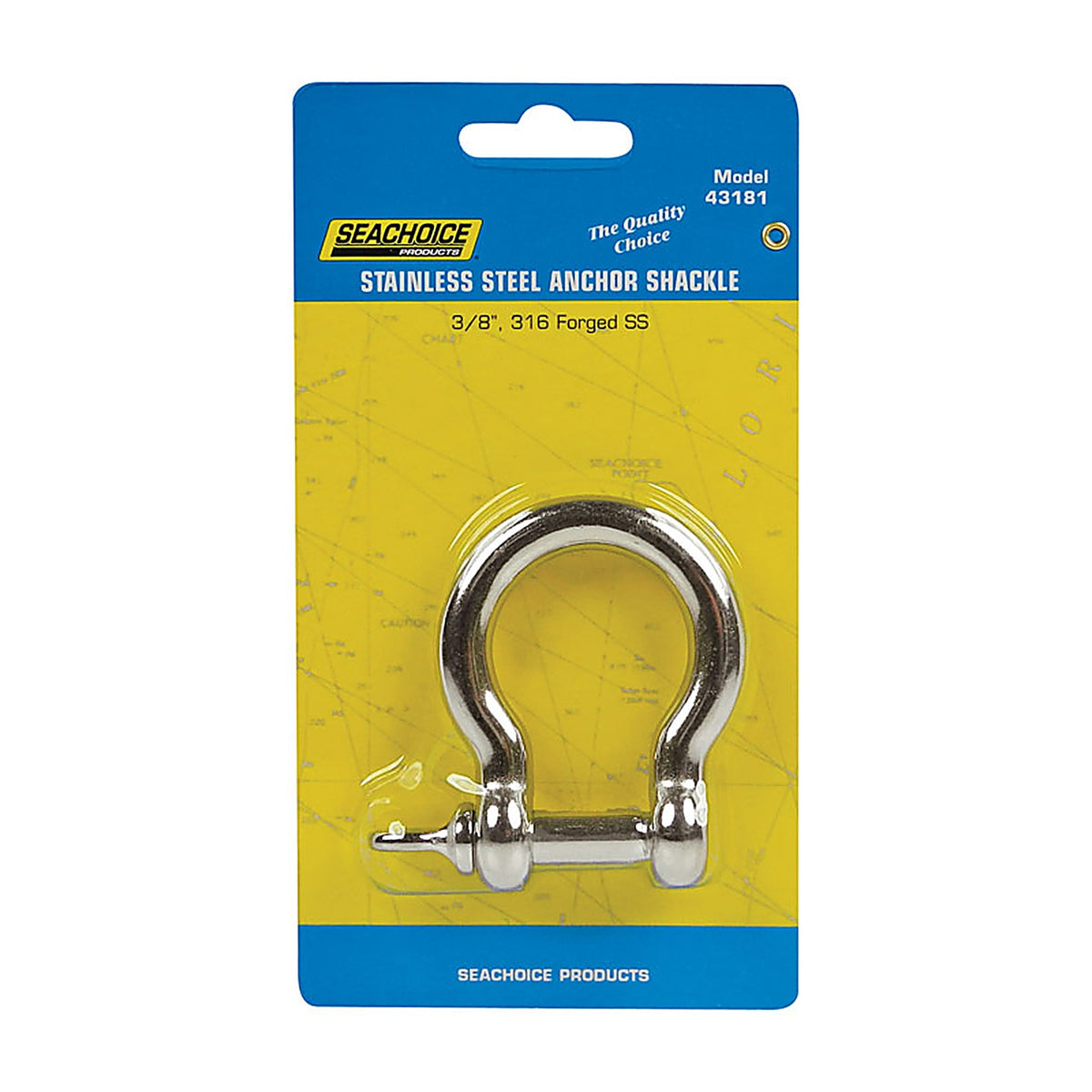 Seachoice - 43181 - Polished Stainless Steel 1 in. L X 3/8 in. W Shackle 1 pk