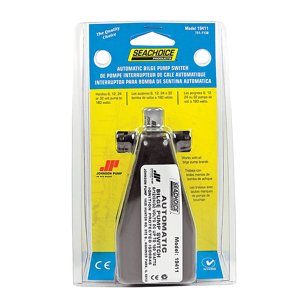 Seachoice - 19411 - Automatic Float Switch ABS Plastic