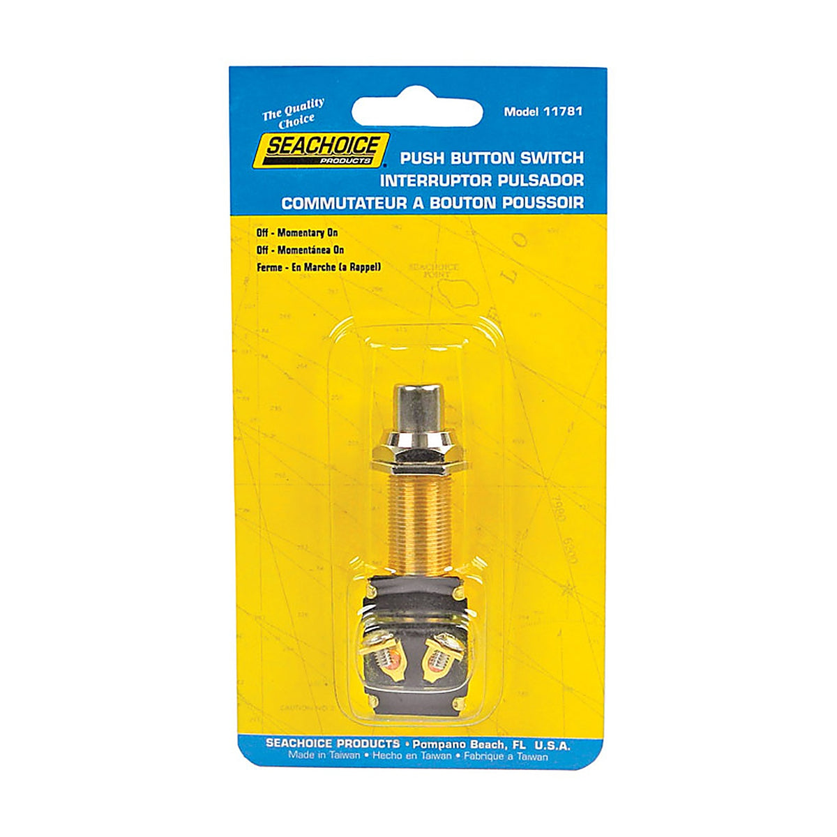 Seachoice - 11781 - Push Button Starter/Horn Switch Brass