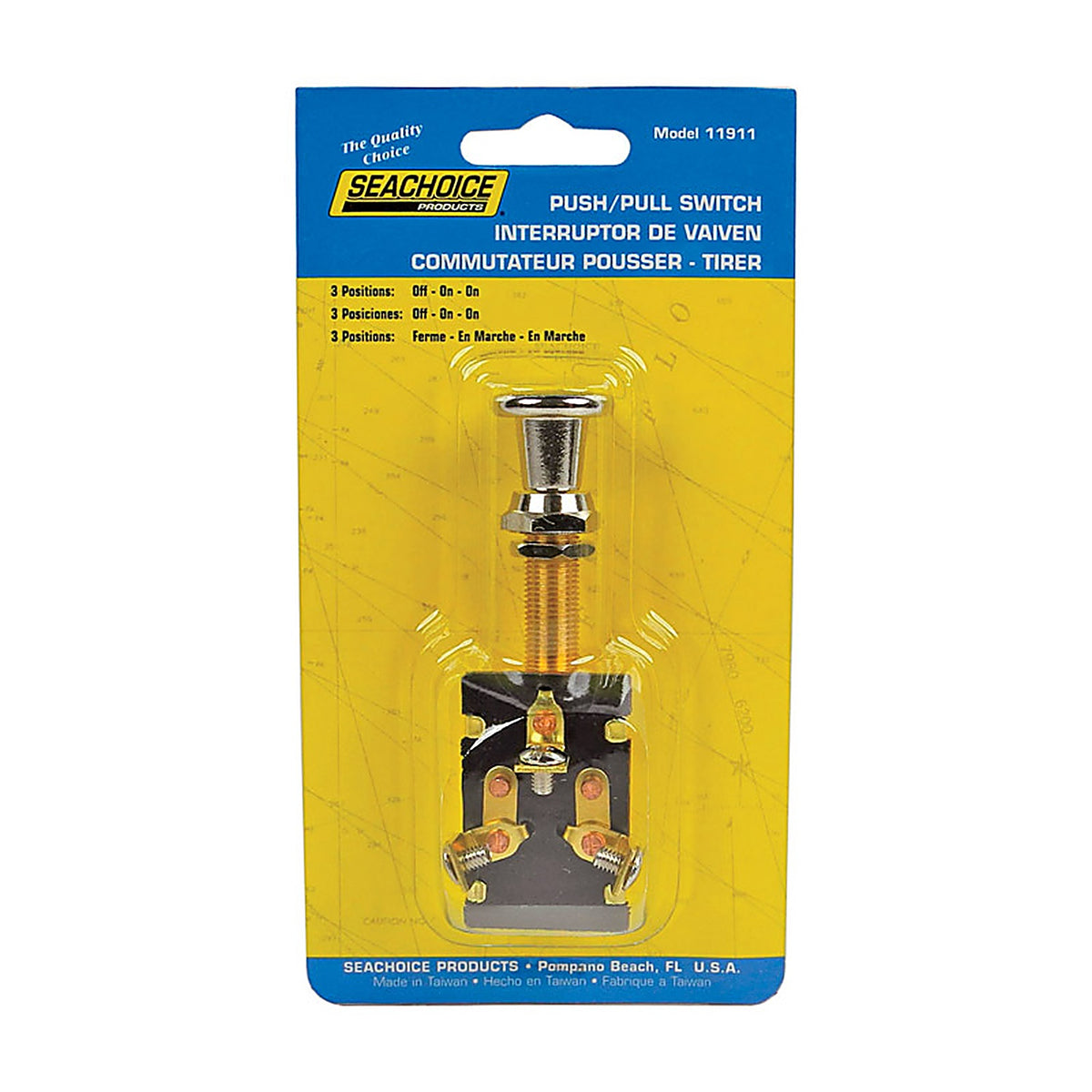 Seachoice - 11911 - Push-Pull Switch Brass