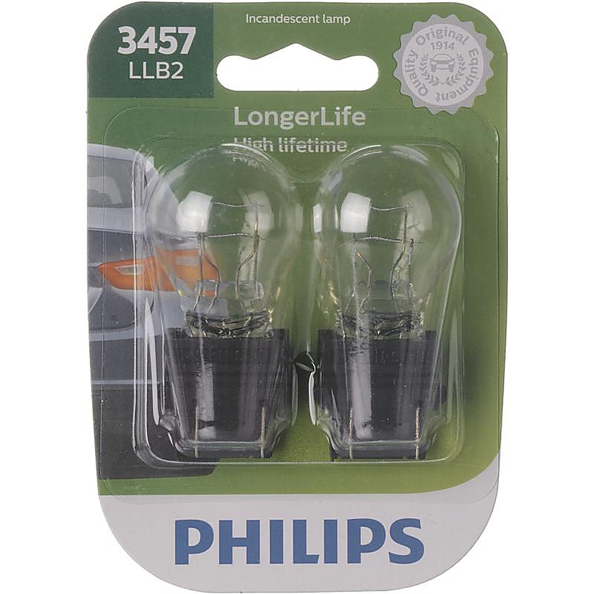 Philips - 3457LLB2 - LongerLife Incandescent Parking/Side Marker/Turn Miniature Automotive Bulb 3457LLB2