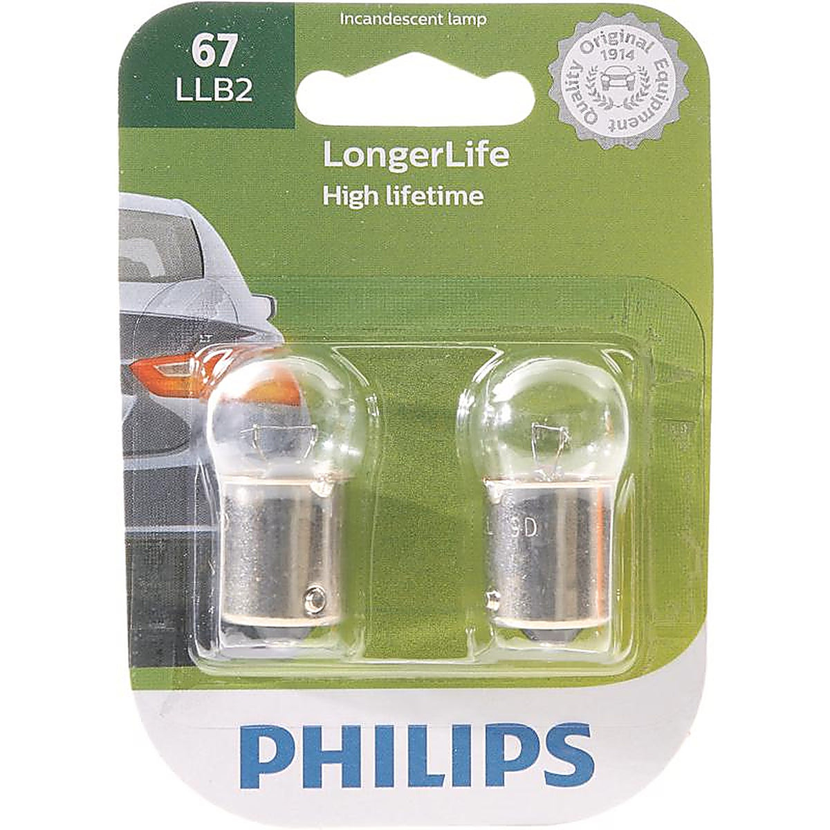 Philips - 67LLB2 - LongerLife Incandescent Marker/Turn/Utility Miniature Automotive Bulb 67LLB2