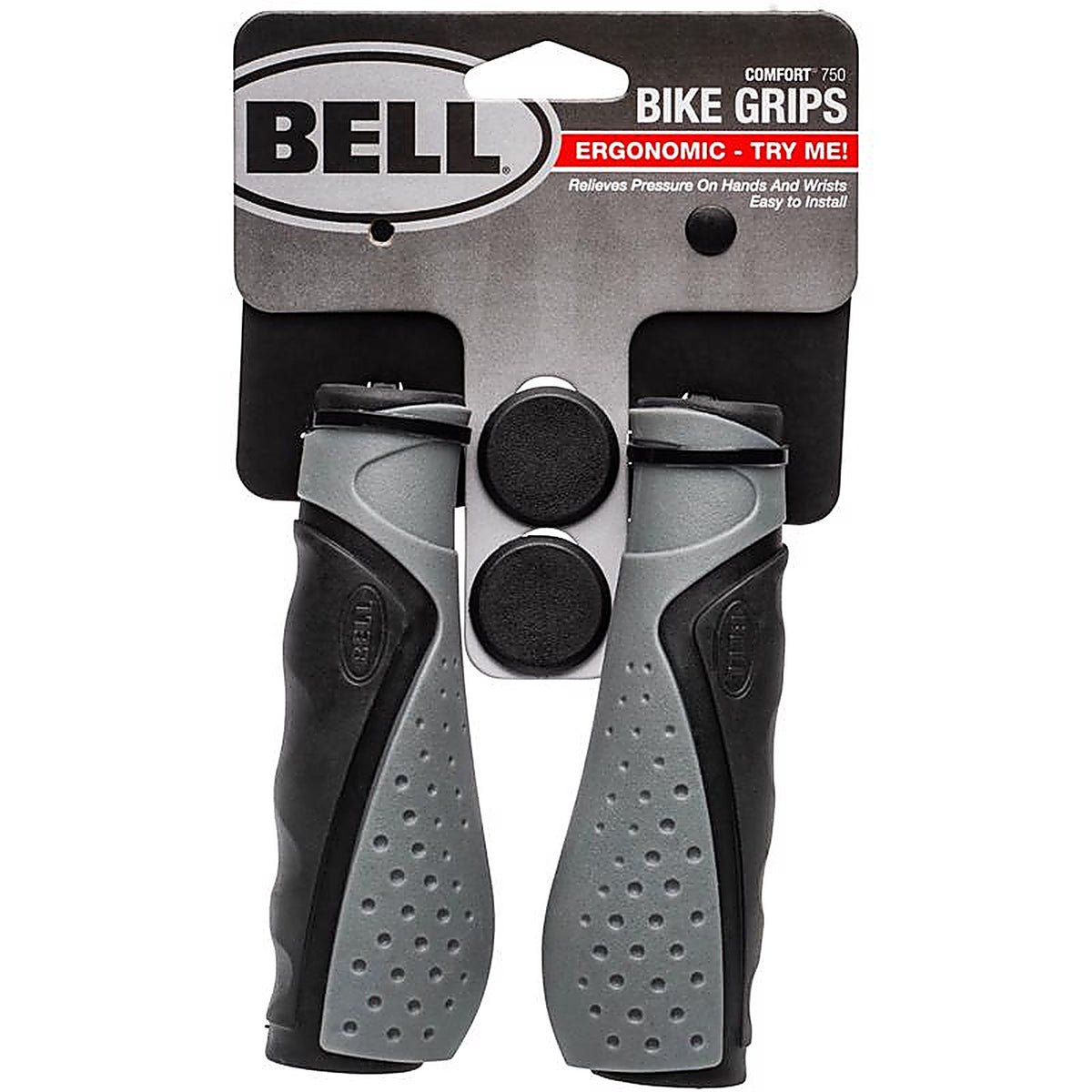 Bell Sports - 7122141 - Comfort 750 Rubber Bike Grips Grey/Black