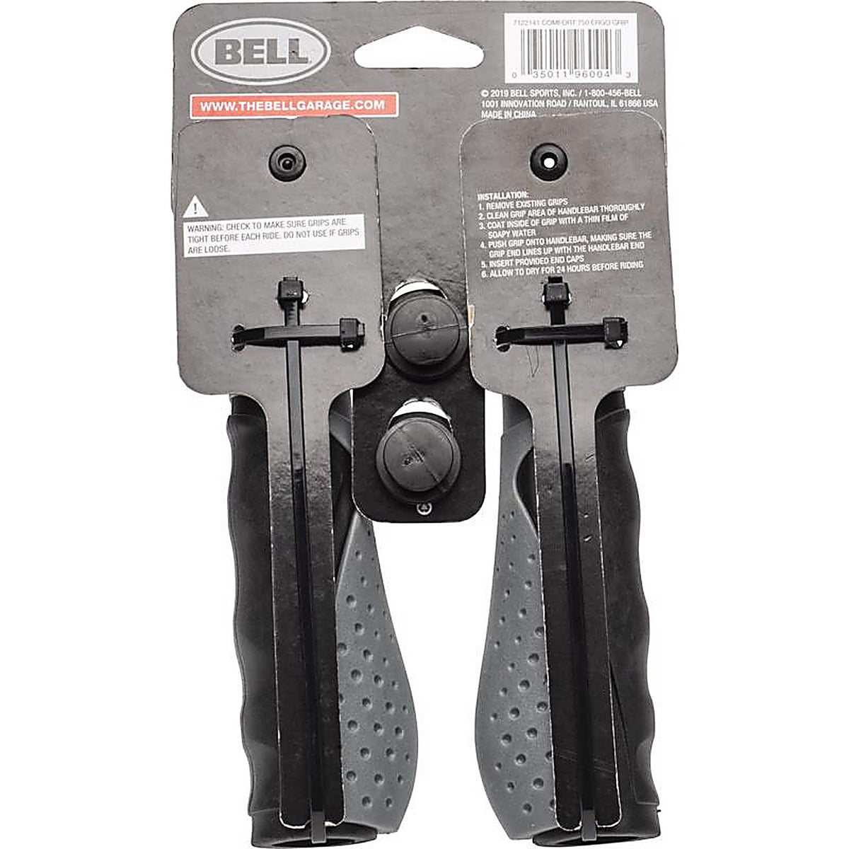 Bell Sports - 7122141 - Comfort 750 Rubber Bike Grips Grey/Black