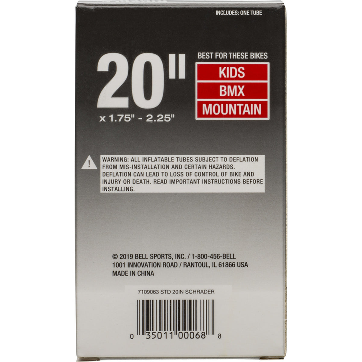 Bell Sports - 7109064 - 20 in. Rubber Bicycle Inner Tube 1 pk
