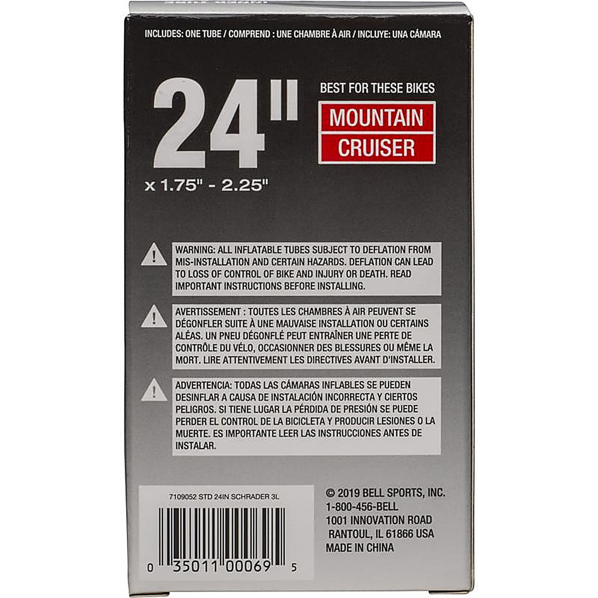 Bell Sports - 7109052 - 24 in. Rubber Bicycle Inner Tube 1 pk
