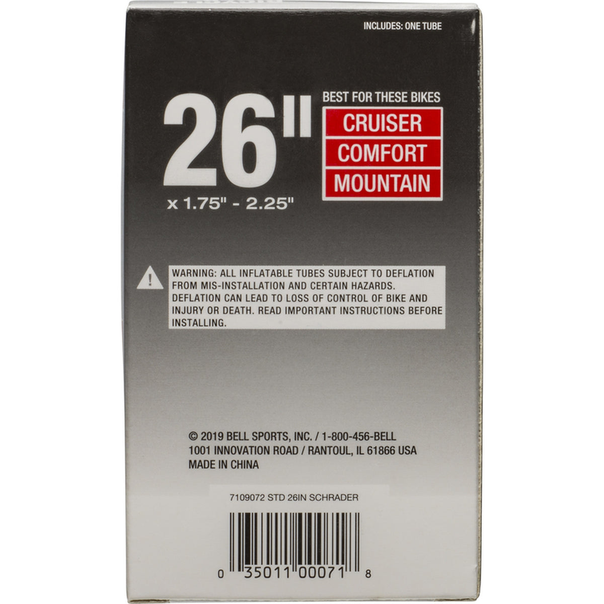 Bell Sports - 7109079 - 26 in. Rubber Bicycle Inner Tube 1 pk