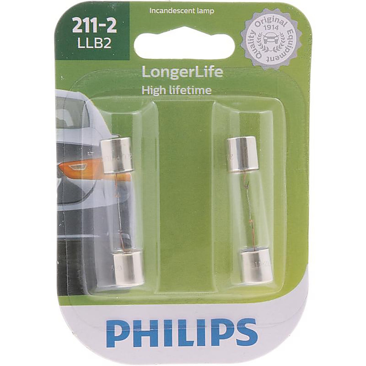 Philips - 211-2LLB2 - Longer Life Incandescent Courtesy/Glove/License/Trunk Miniature Automotive Bulb 211-2LLB2