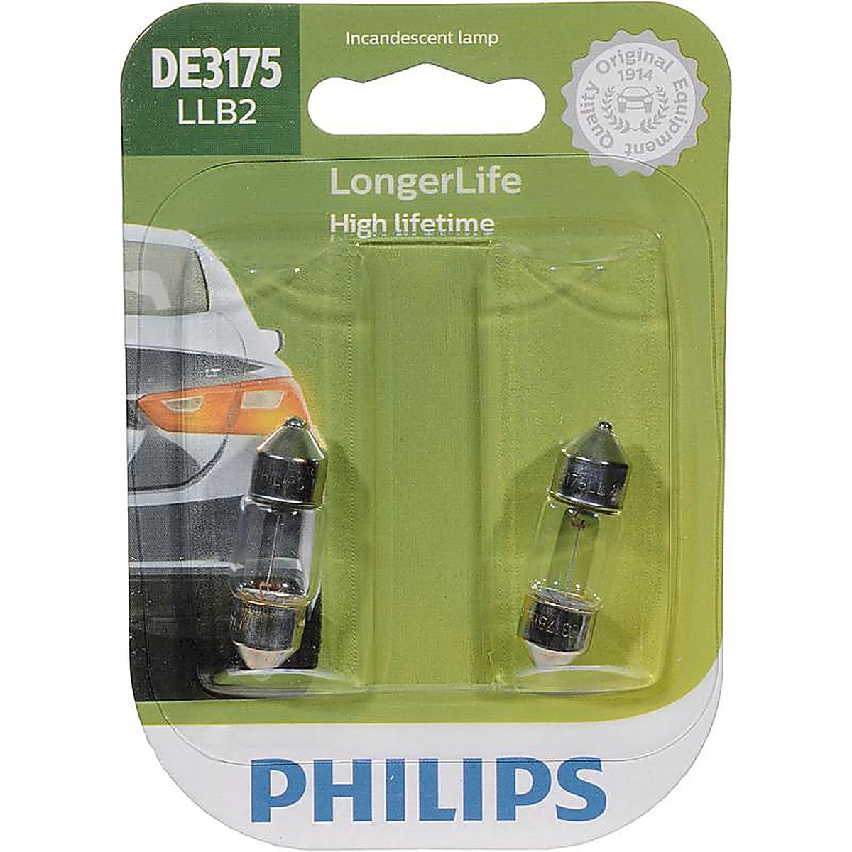 Philips - DE3175LLB2 - LongerLife Incandescent Courtesy/Glove/License/Trunk Miniature Automotive Bulb DE3175LLB2