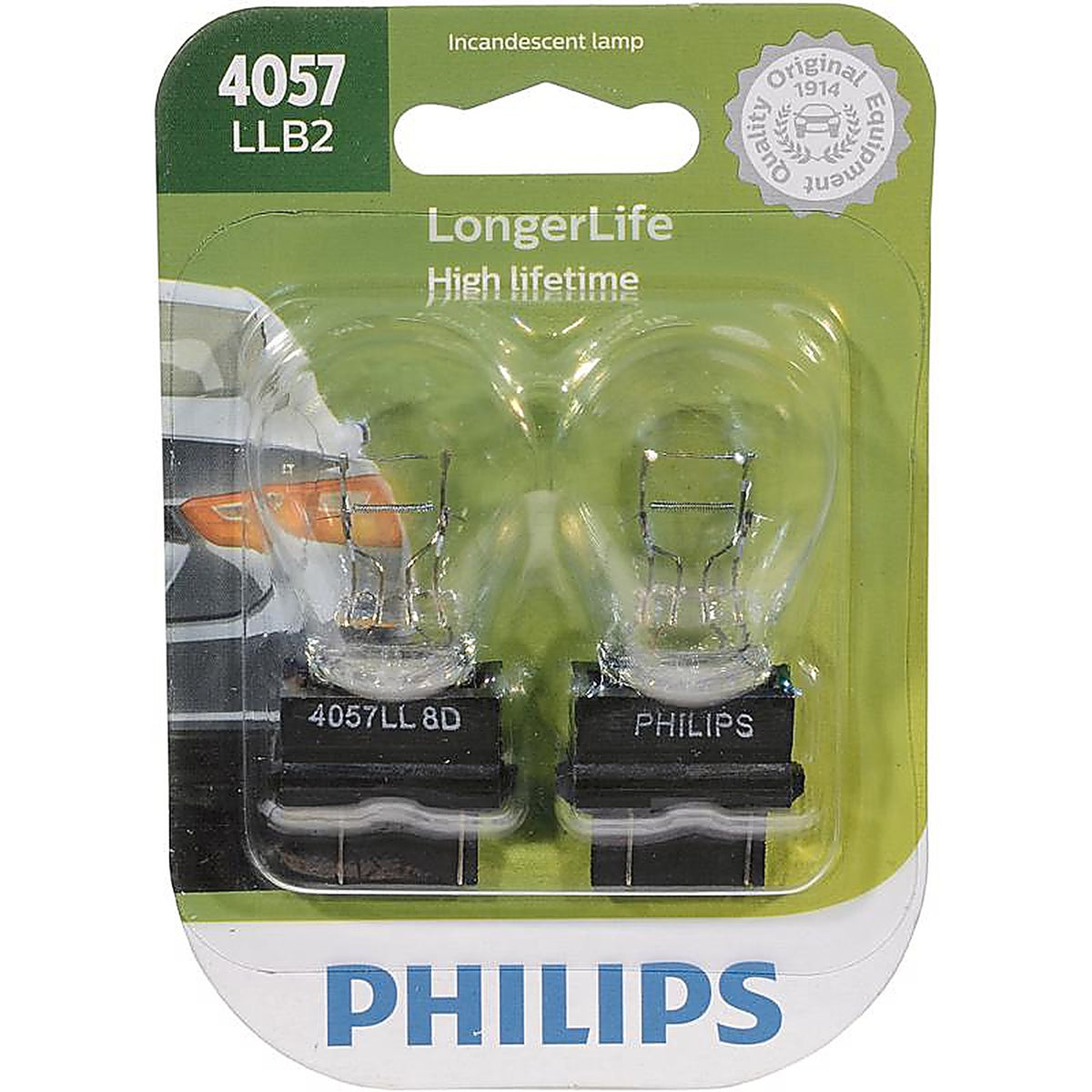 Philips - 4057LLB2 - LongerLife Incandescent Back-Up/Cornering/Stop/Turn Miniature Automotive Bulb 4057LLB2