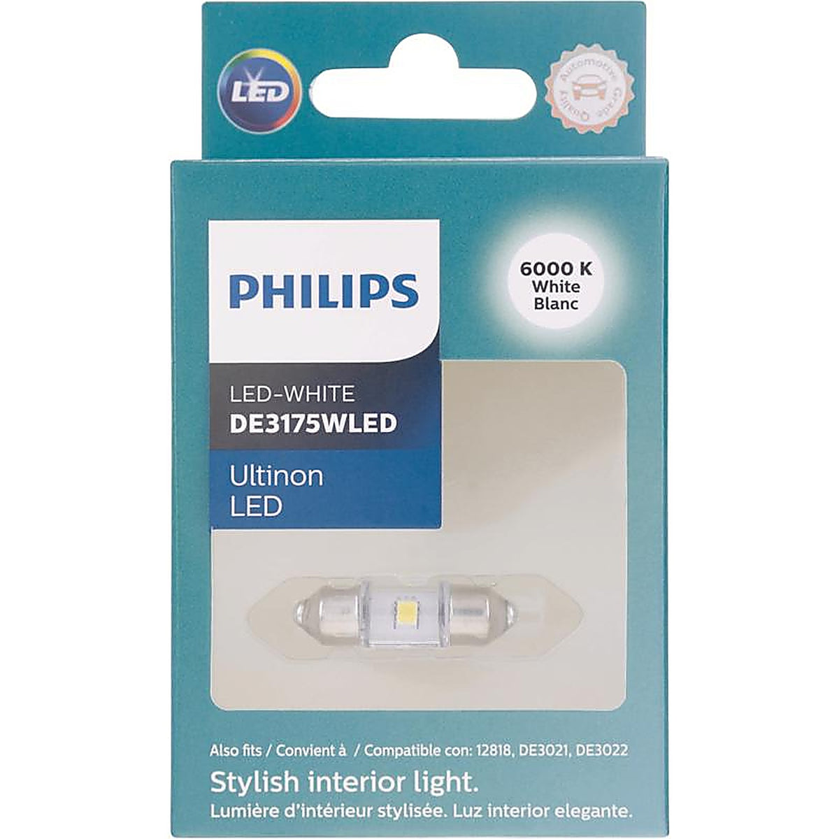 Philips - DE3175WLED - Ultinon LED Courtesy/Glove/License/Trunk Miniature Automotive Bulb DE3175WLED