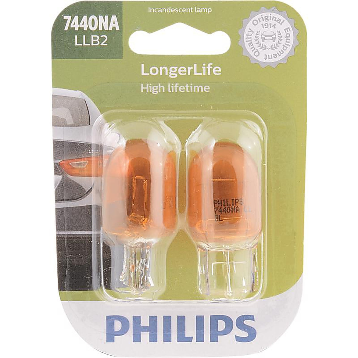 Philips - 7440NALLB2 - LongerLife Incandescent Marker/Turn/Utility Miniature Automotive Bulb 7440NALLB2