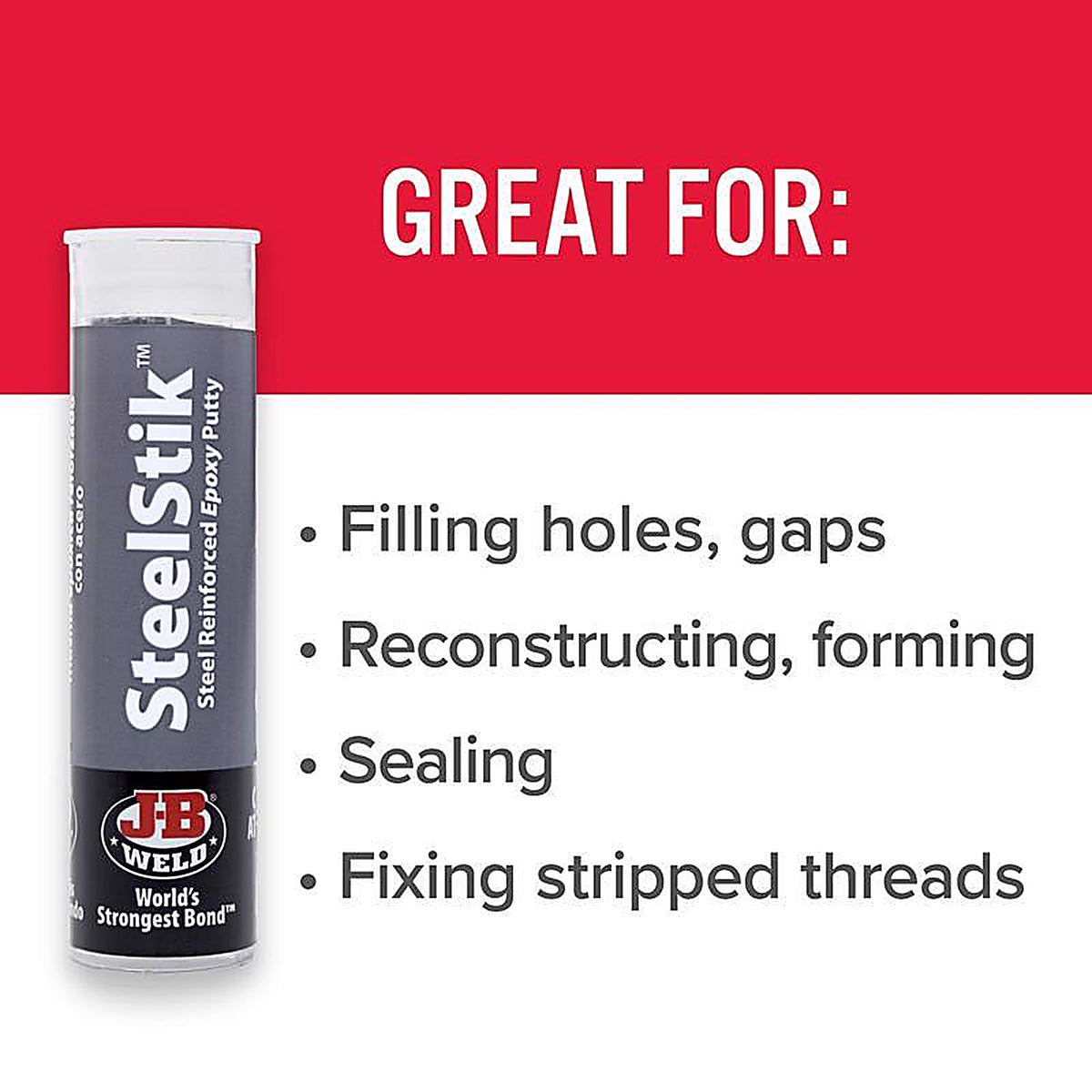 J-B Weld - 8267 - Steel Stik High Strength Automotive Epoxy Putty 2 oz.