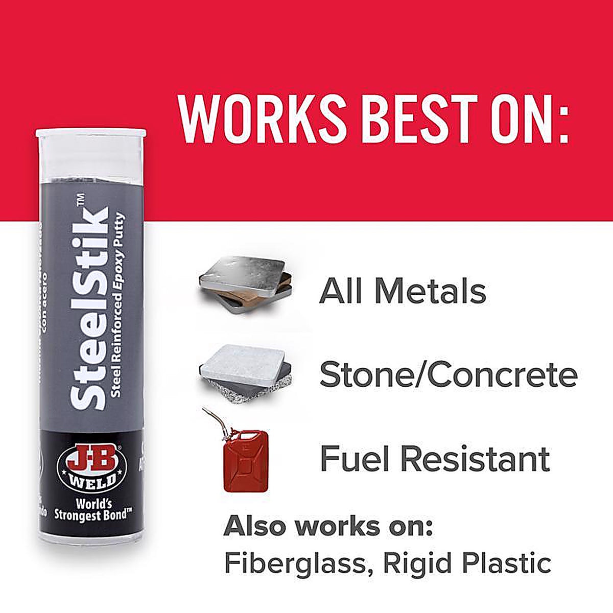 J-B Weld - 8267 - Steel Stik High Strength Automotive Epoxy Putty 2 oz.