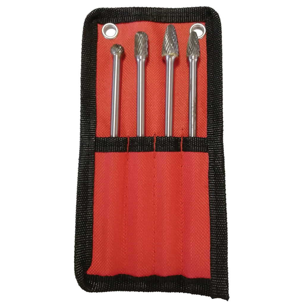 ATD - 8170 - 4 Pc. 1/4 in x 6 in Double Cut Carbide Burr Set
