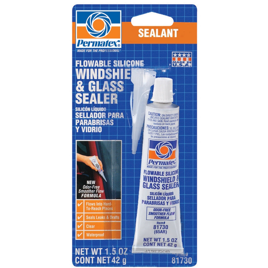Permatex - 81730 - Flowable Silicone Windshield & Glass Sealer 1.5 fl. oz