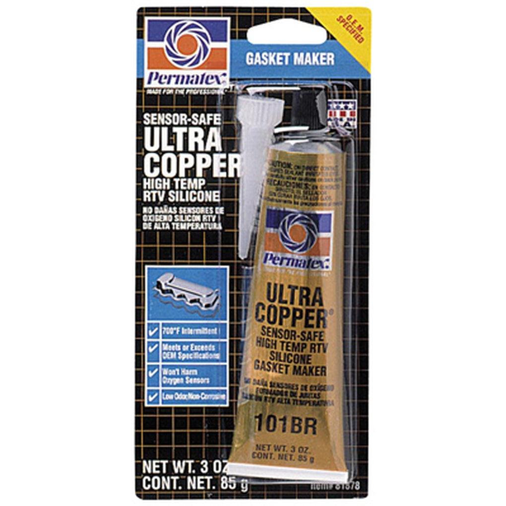 Permatex - 81878 - Ultra Copper Maximum Temperature RTV Silicone Gasket Maker, 3 oz. tube
