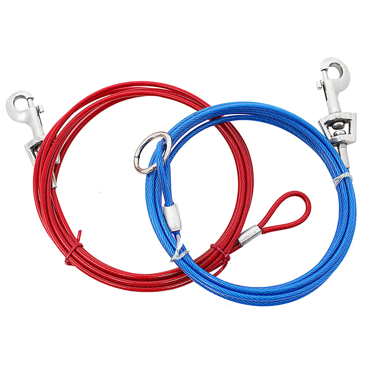 Boss Pet - Q251500099 - PDQ Red Tie-Out Vinyl Coated Cable Dog Tie Out Large