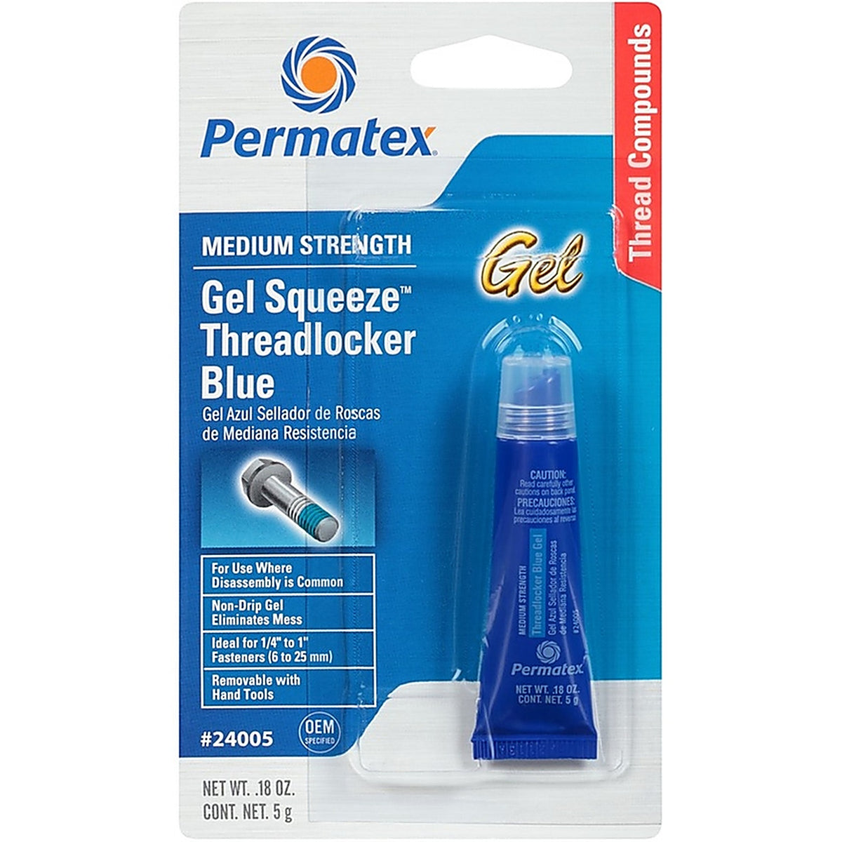 Permatex - 24005 - Medium Strength Threadlocker Gel 5 oz.